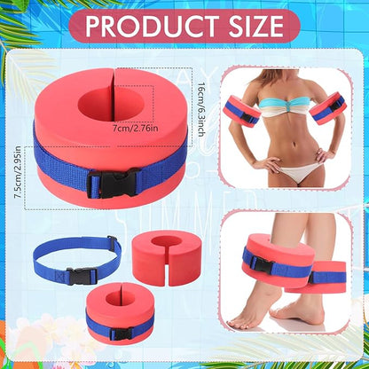 Hungdao Water Aerobics Set for Aquatic Exercise 1 Pair Swimming Glove 2 Pcs Foam Swim Aquatic Cuffs Water Weights Pool Resistance Fitness Equipment for Adults Swimming Training Workouts