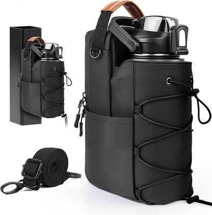 Magnetic Gym Bag for Men and Women with 64OZ Water Bottle Holder & 4 Powerful Magnets, Small Crossbody Duffel Pouch for Sports Work Travel Fitness Gym Bags