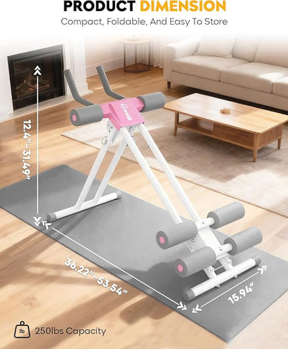 GuuG Ab Machine Ab Trainer Machine : Adjustable Ab Machine for Stomach Workout at Home Gym Ab Workout Foldable Core Strength Training Equipment Home Gym System