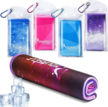 SYOURSELF Cooling Towel, Cooling Towels for Neck,40" x 12"Ice Towel for Instant Cooling Relief, Soft Breathable Chilly Towel, Perfect Yoga, Golf, Sports, Gym, Workout, Athletes Towel (1PC-Starry)