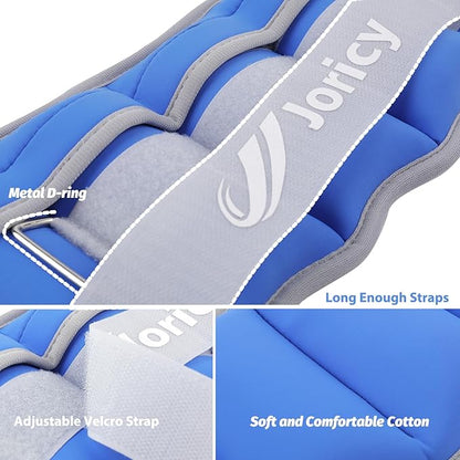 Adjustable Ankle Weights for Women Men 1/2/3/4/5/6/8/10/12/20 LBS 1 Pair Wrist Leg Arm Weights with Removable Weight Strength Training Weight for Walking Running Fitness Physical Therapy