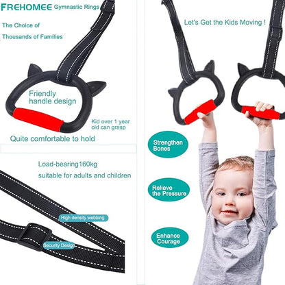 New Professional Gymnastic Rings,Both for Adults and Kids,Support 550 LBS,Home Fitness Equipment,Indoor and Outdoor Pull-up Bar for Stretching and Height Increase,with Adjustable Straps