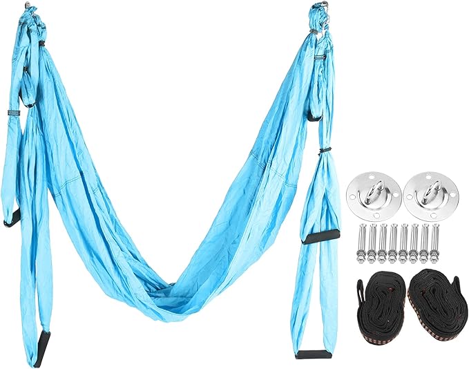 Aerial Yoga Hammock,Yoga Hammock Hanging Swing for Yoga Inversion,Strength Training,Starter Hardware Kit