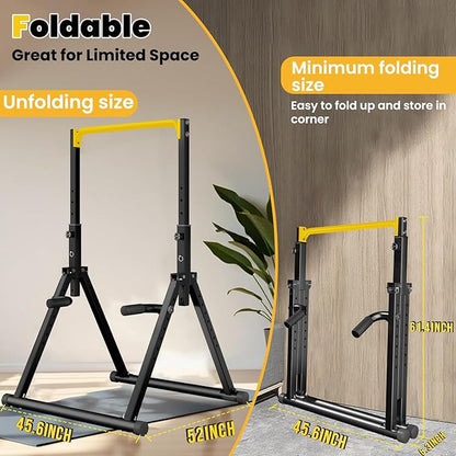 DOBESTS Power Tower Pull Up Bar Free Standing, Adjustable Foldable Pull Up Station, Home Gym Strength Training Equipment 700LBS