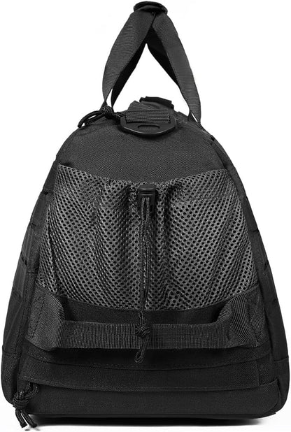 MOSISO Sports Gym Bag, 40L Tactical Duffel Bag Travel Weekender Workout Fitness Duffel Bag for Men Women with Shoes Compartment, Black