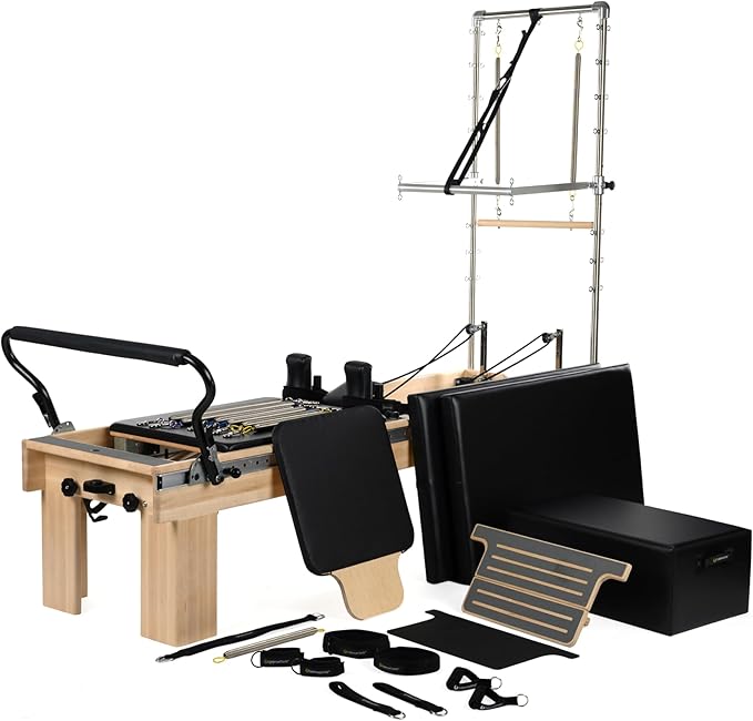 Balanced Body Clinical Pilates Reformer with Infinity Footbar, Pilates Exercise Equipment, Workout Equipment for Home or Studio