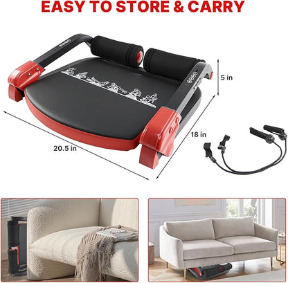 Ab Workout Equipment,Ab machine with Resistance Bands for Stomach Workout,Ab Crunch Machine Sit Up Machine with 4 Adjustable Resistance for Home Exercise,330 LBS Weight Capacity
