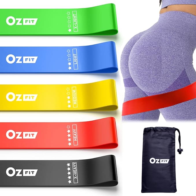 Resistance Bands Set for Men and Women, Pack of 5 Different Levels Elastic Band for Home Gym Long Exercise Workout – Great Fitness Equipment for Training, Yoga, Free Carrying Bag