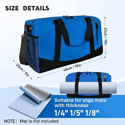 Yoga Mat Bag, Gym Workout Bag with Water Bottle Pocket, Pilates Bag for Women with Wet & Dry Pocket, Yoga Bags and Carriers Fits All Your Stuff, Yoga Tote Bag for Sports Travel Office