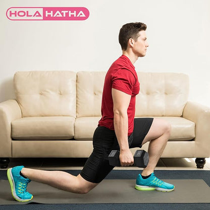 HolaHatha Hexagonal Dumbbell Weights Set, Home Gym Equipment Set, Portable Weighted Exercise Dumbbells for Fitness, Training, and Lifting Workouts