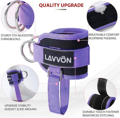 Ankle Straps for Cable Machines Kickbacks - Adjustable Comfort Ankle Cable Attachments for Gym Ankle Cuff Cable Machine Glute Kickback Straps - Leg Extensions, Curls & Ankle Cuffs Women