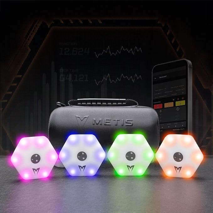 METIS Reaction Training Lights | Speed & Agility Training Tool with App Integration – LED Reaction System for Athletes, Fitness, Sports & Rehab