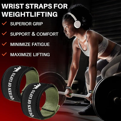 TECEUM Lifting Straps for Weightlifting Gym Strength Training - Wrist Straps with Neoprene Padded Cotton - Men & Women – Ideal for Powerlifting, Bodybuilding & Deadlifts
