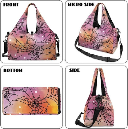 Gym Bag with Yoga Mat Holder Large Tote Bag With Multi Pockets for Women Men Dry Wet Separated Pocket Carryall Yoga Tote Bag for Pilates Travel Workout Office