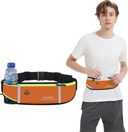 Fanny Packs, Running Belt Pack, Waist Pack Bag for Men and Women, Lightweight Runners Water Bottle Belt Bag, Phone Holder Money Belt for Traveling Hiking Cycling Walking