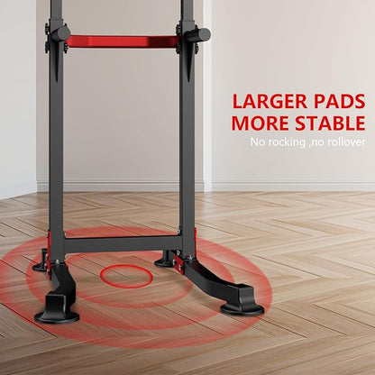 ZENOVA Pull Up Bar Dip Bar Squat Rack Workout Dip Station Height Adjustable Free Standing Chin Up Bar