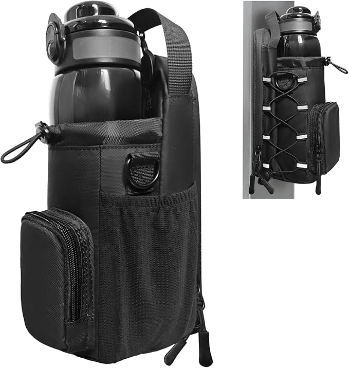 Magnetic Gym Bag for Men and Women, Magnetic Water Bottle Holder for Gym, Small Gym Bag, Gym Gifts for Women and Men (Black, <40 OZ)