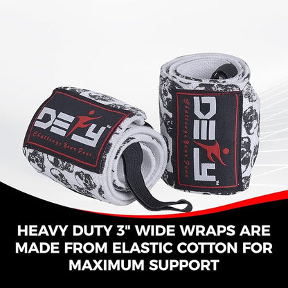 DEFY Fitness Wrist Wraps 18" Professional with Thumb Loops- Premium Quality, Strong Fastening Straps- Men & Women – Best for Weightlifting, Powerlifting,Strength Training