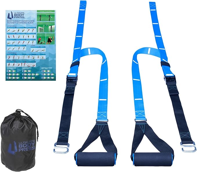 Ultimate Body Press Body Weight Resistance Trainer – Complete Functional Training System with Door Anchor & Quick S-Hooks – Professional Strength Straps for Full Body Workouts