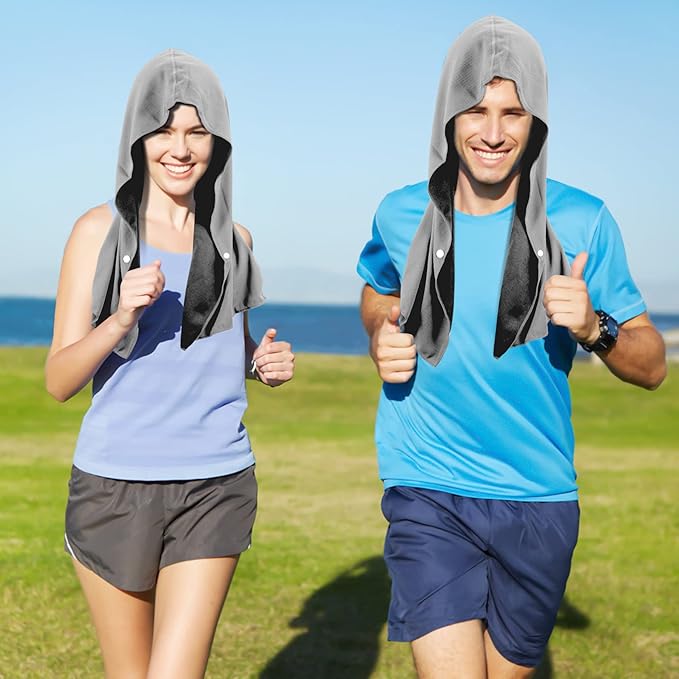 Sukeen Cooling Hoodie Towel, Cooling Towels for Neck and Face, Absorbent Quick Drying Cooling Head Towel Neck Wraps UV Protection for Sport Camping Workout Cycling