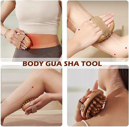Large Fascia Massage Blaster Tool for Cellulite, Myofascial Release, Muscle Knots, Trigger Points, Cellulite Massager Tool for Body Tension Relief Promote Lymphatic Circulation Wood
