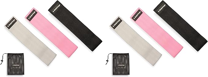BodyForge Resistance Bands for Working Out, 3 Booty Bands for Women Men Fabric Elastic Bands for Exercise Bands for Legs Bands for Working Out Hip Thigh Glute Bands Set & with Carry Bag & Manual