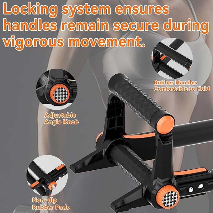 Twister Arm Trainer, Arm & Chest Workout Equipment for Men, Adjustable Handle (0-90°) & Resistance (50-110lbs), Transform into Push-Up Bars, Portable Home Gym