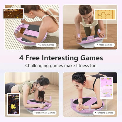 Half Balance Ball Trainer - Balance Ball Trainer with Resistance Bands and Foot Pump,Stability Ball for Exercise, Full-Body Workouts, Home Gym