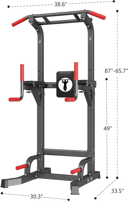SogesPower Power Tower Pull Up Bar Station Multi-Function Pull Up Bar Stand for Home Gym, Adjustable Height Pull Up Dip Station Dip Bar Strength Training Fitness Equipment,Up to 500LBS