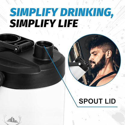NATURE PIONEOR 64 oz Insulated Water Bottle - Double Vacuum Stainless Steel Half Gallon Water Jug with Holder/Carrier, Wide Mouth, Outdoor Sports, Hiking, Camping, Gym