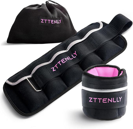 Adjustable Ankle Weights 1-5/10/15/20LBS Pair with Carry Bag - Breathable Fabrics, Reflective Trim - Strength Training Leg Wrist Arm Ankle Walking Weights Sets for Women Men Kids