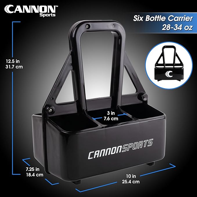 Cannon Sports 1 Liter Sports Water Bottle, BPA-Free, 34oz Capacity, Large Mouth, 2 lids (Straw & Squeeze) with Carrier, Great For Helmet Sports Such As Hockey, Lacrosse, Football, Boxing (Purple)
