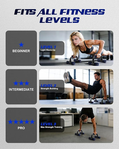 Push up Parallettes Bars Gym Exercise 1 Pair Pushup Handles with Cushioned Foam Grip and Non-Slip Sturdy Structure Push Up Bars Men