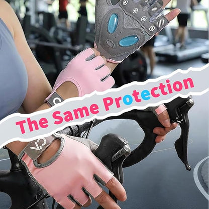 Workout Gloves for Women, Breathable Weight Lifting Gloves with Non-Slip Grip & Cushion Pads for Gym, Fitness Training, Exercise, Cycling