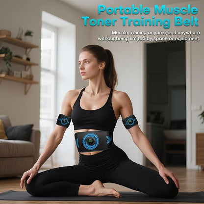 EMS Muscle Stimulator, Electronic ABS Stimulator Muscle Toner Trainer for Abdominal/Arms/Legs, FDA Cleared Ab Fitness Strength Training Workout Equipment for Men and Women