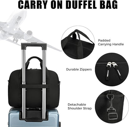 14 inch Small Gym Bag for Men & Women, Mini Duffle Bag for Travel Sports, Lightweight Carry On Duffel Bag, Black