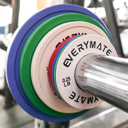 EVERYMATE Fractional Micro Weight Plates Set of 8 Weight Plate Pair of 0.25LB 0.5LB 0.75LB 1 LB for Olympic Barbells for Strength Training Micro Plates Weight Plate