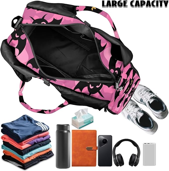 Gym Bag with Yoga Mat Holder Large Tote Bag With Multi Pockets for Women Men Dry Wet Separated Pocket Carryall Yoga Tote Bag for Pilates Travel Workout Office