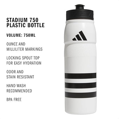adidas 750 ML (28 oz) Stadium Refillable Plastic Sport Water Bottle