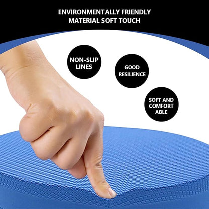 Blue Yoga Pad 2Pcs Foam Balance Pad Oval Soft Yoga Pad Cushioning Protection with Closed-Cell Structure Exercise Balance Pad,Foam Balance Pad 2" Thick,Balance Pad