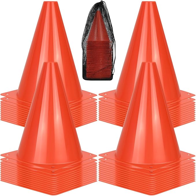 12/24/50pcs Soccer Cones, 7" Soccer Cones, Plastic Traffic Cones, Training Cones for Basketball Football Skating Drills Practice