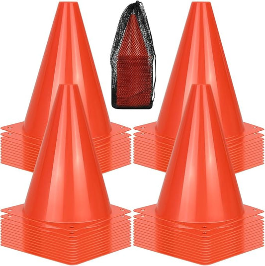 12/24/50pcs Soccer Cones, 7" Soccer Cones, Plastic Traffic Cones, Training Cones for Basketball Football Skating Drills Practice
