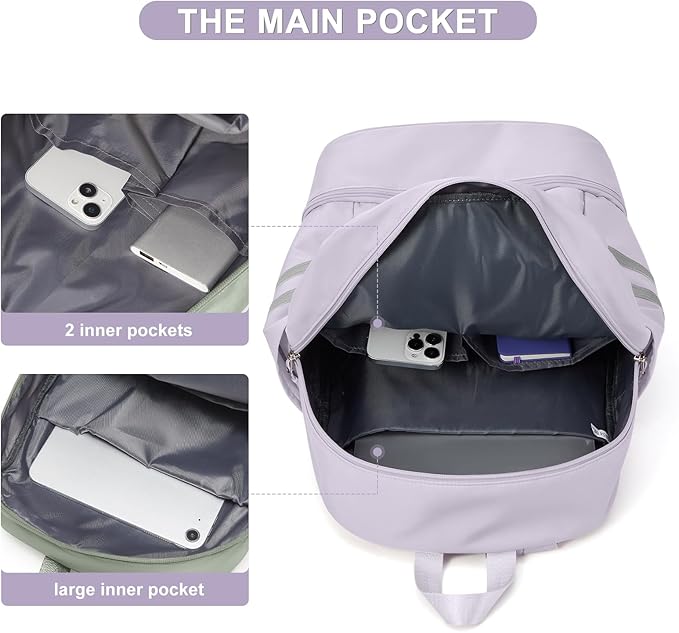 coofay Gym Backpack For Women Waterproof Backpack With Shoe Compartment Lightweight Travel Backpack Sports Backpacks Large Gym Bag