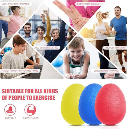 Peradix Hand Grip Strength Trainer, Stress Relief Ball, Wrist Rehab Therapy Hand Grip Equipment Ball Squishy Tools - Set of 3 Finger Resistance Exercise Squeezer