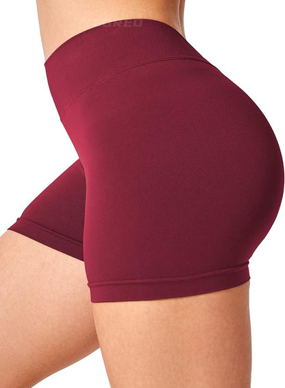 YEOREO Workout Scrunch Shorts Women V Back Gym Butt Lifting Liz High Waisted Seamless Shorts