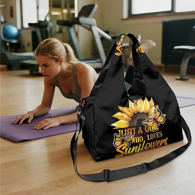 Gym Bag with Yoga Mat Holder Large Tote Bag With Multi Pockets for Women Men Dry Wet Separated Pocket Carryall Yoga Tote Bag for Pilates Travel Workout Office