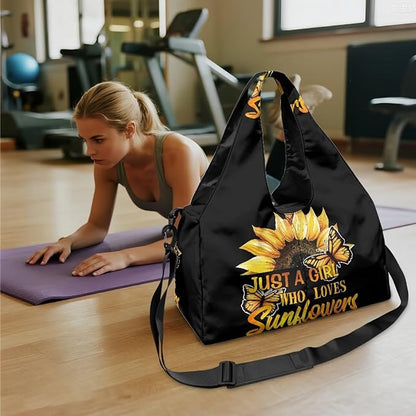 Gym Bag with Yoga Mat Holder Large Tote Bag With Multi Pockets for Women Men Dry Wet Separated Pocket Carryall Yoga Tote Bag for Pilates Travel Workout Office