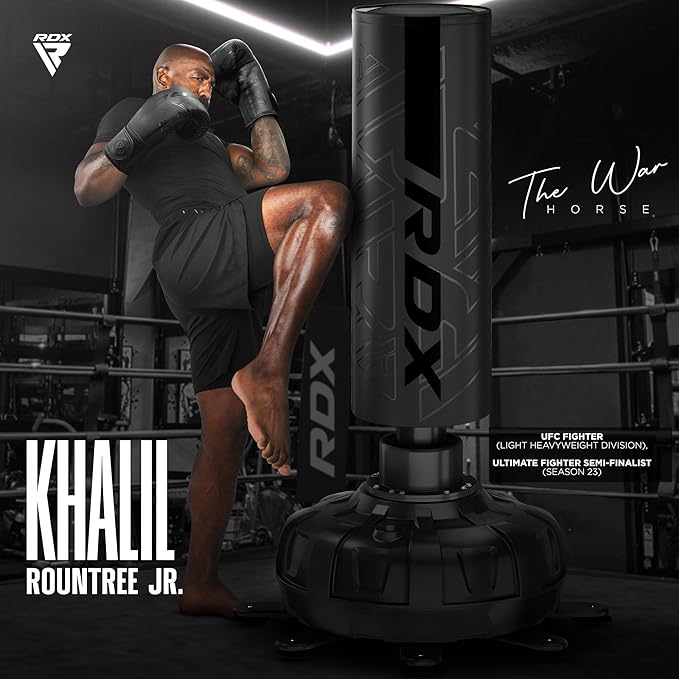 RDX XXL 330LBS Freestanding Punching Bag with Cover & Gloves – 72” Adult Heavy Pedestal Punch Bag Set - 17 Suction Cup 8 Extended Legs Stand Base - Kick Boxing MMA Home Gym Fitness