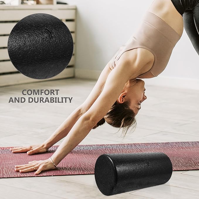 Homoyoyo Yoga Massage Roller Foam Epp Muscle Relaxation Stick 30x15cm Black Fitness Trigger Point Roller for Home Exercise and Muscle
