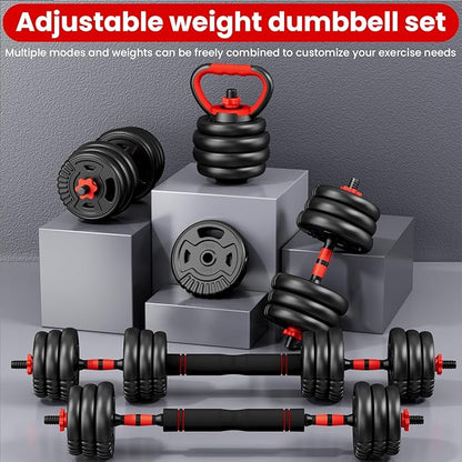 Adjustable Dumbbell Set, 22/33/45/70/90lbs Free Weight Set with Connector, 5-in-1 Dumbbell Set for Barbells, Kettlebells, Push up Stand, Weight Plate, Fitness Exercises for Home Gym Suitable Men/Women